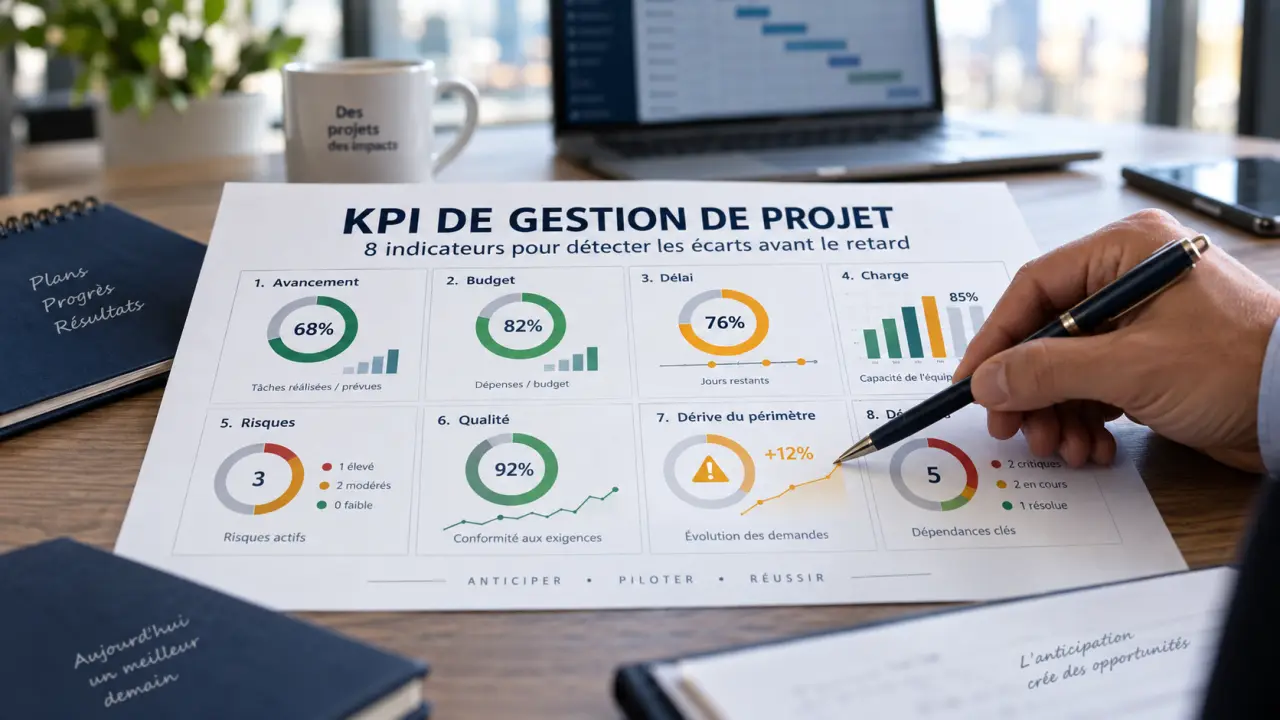 KPI de gestion de projet : 8 indicateurs pour détecter les écarts avant le retard