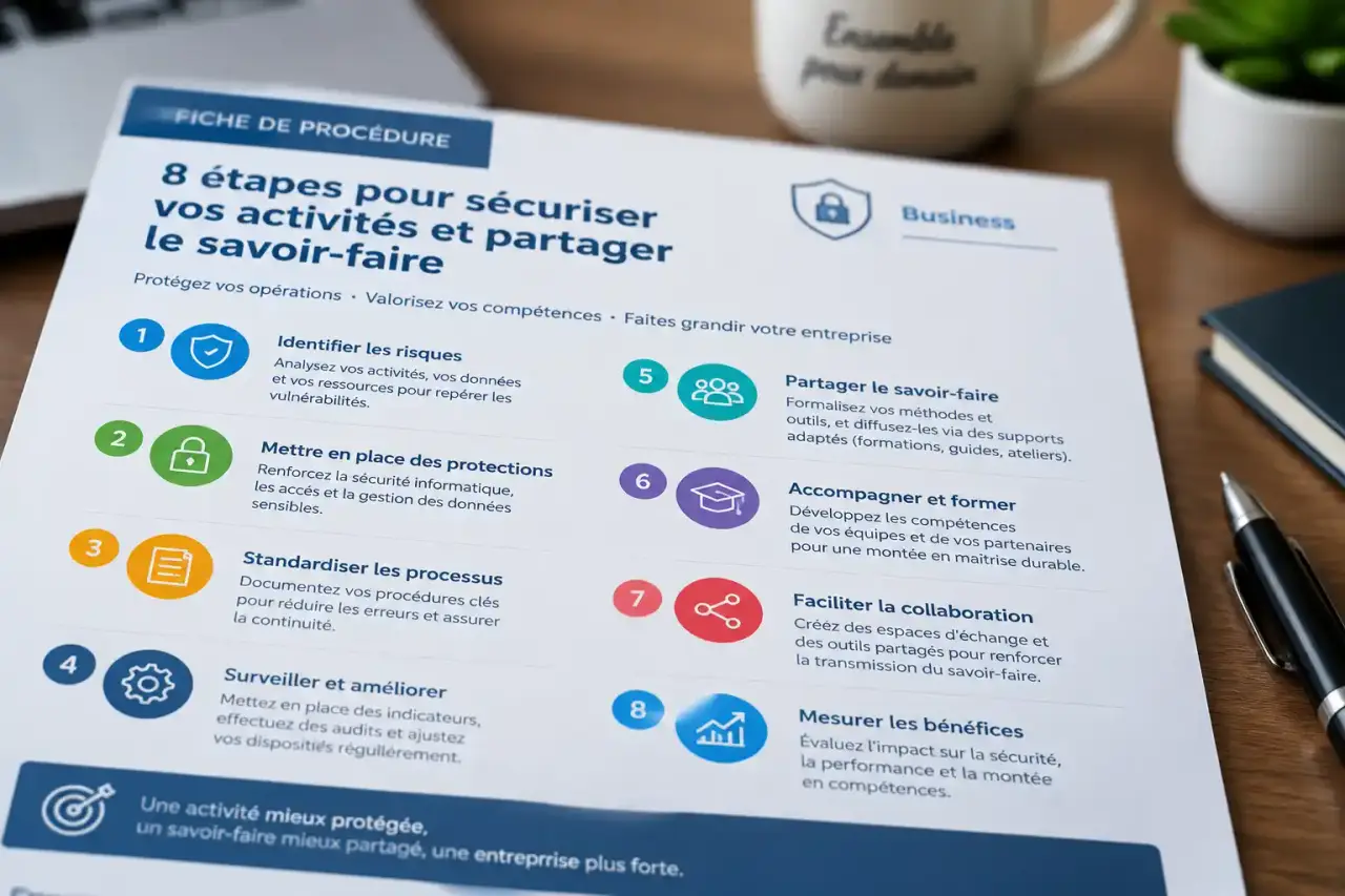 Fiche de procédure : 8 étapes pour sécuriser vos activités et partager le savoir-faire