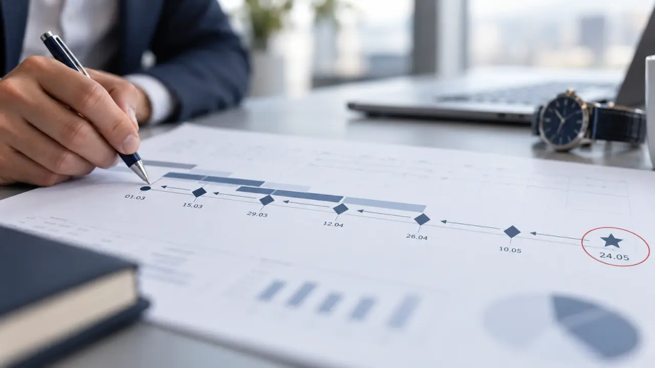 Le rétroplanning calcule la date de début à partir de la livraison