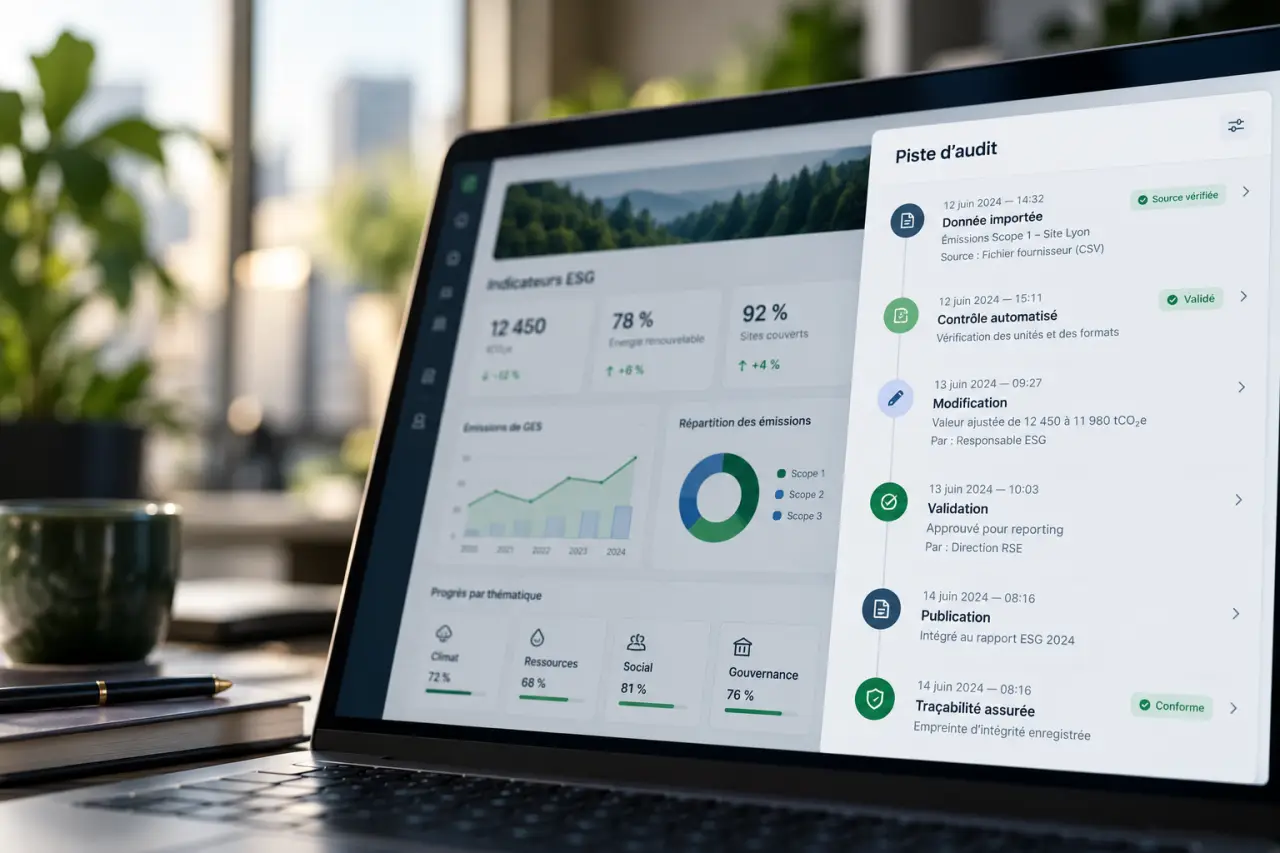Logiciel de reporting ESG : exigez une piste d’audit, pas seulement un tableau de bord