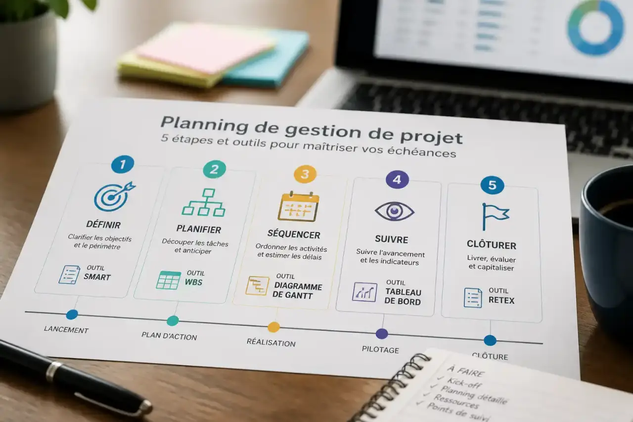 Planning de gestion de projet : 5 étapes et outils pour maîtriser vos échéances